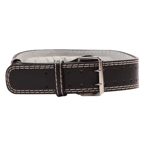 100% Leather Padded Weight Lifting Belt, Medium