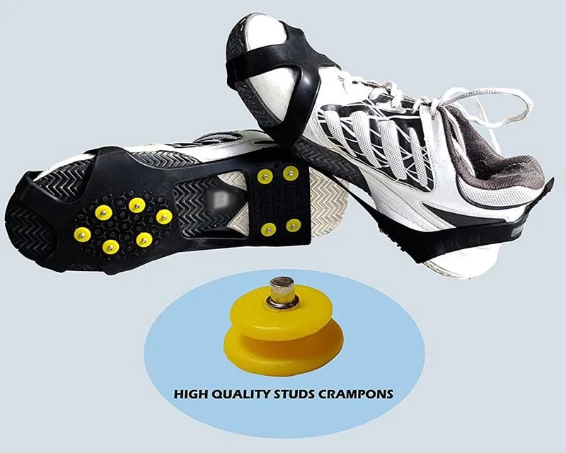 2 Pcs Silicone Anti-slip Action Traction Ice Cleats - Black