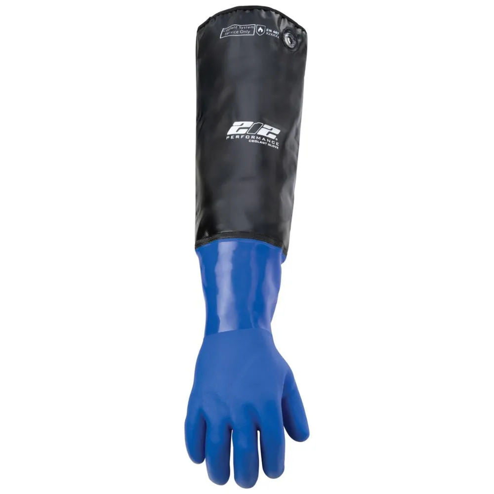 212 Performance BSHRC-03-009 Heat and Liquid Resistant Elbow Length Protective Gloves, Medium Blue;Black