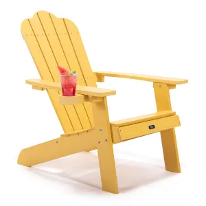 ALICIAN Classic Wooden Chair for Patio Deck Garden Backyard Yellow