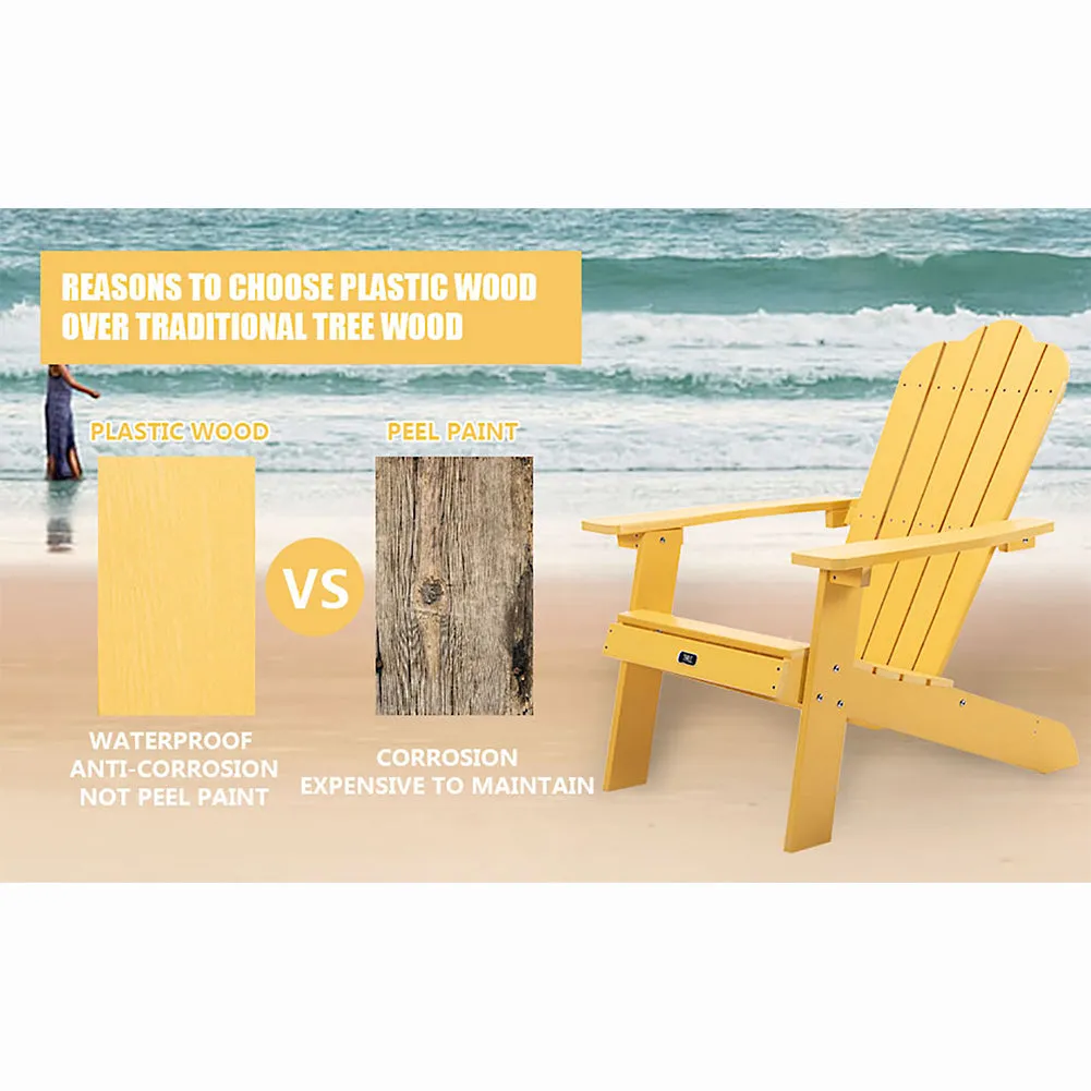 ALICIAN Classic Wooden Chair for Patio Deck Garden Backyard Yellow