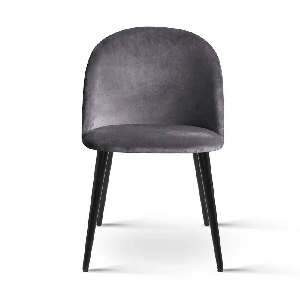 Artiss Velvet Modern Dining Chair - Dark Grey