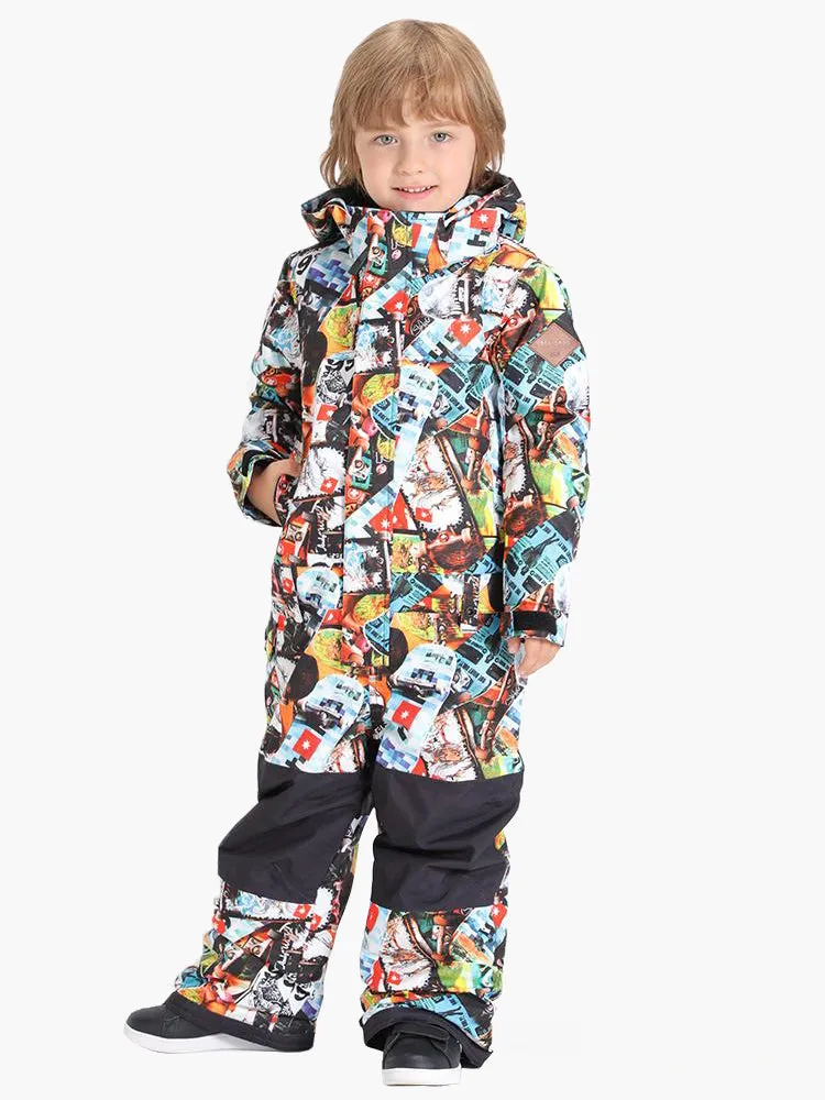 Cartoon Kids One Piece Snowboard Suit