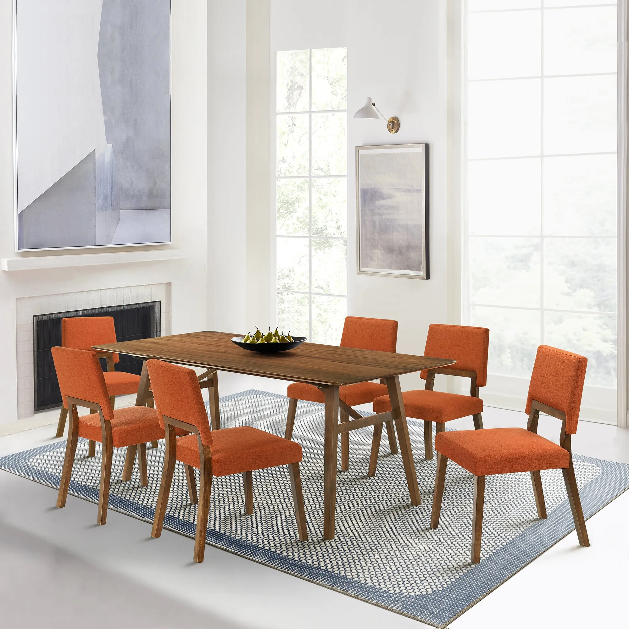 Channell 7 Piece Wood Dining Table Set