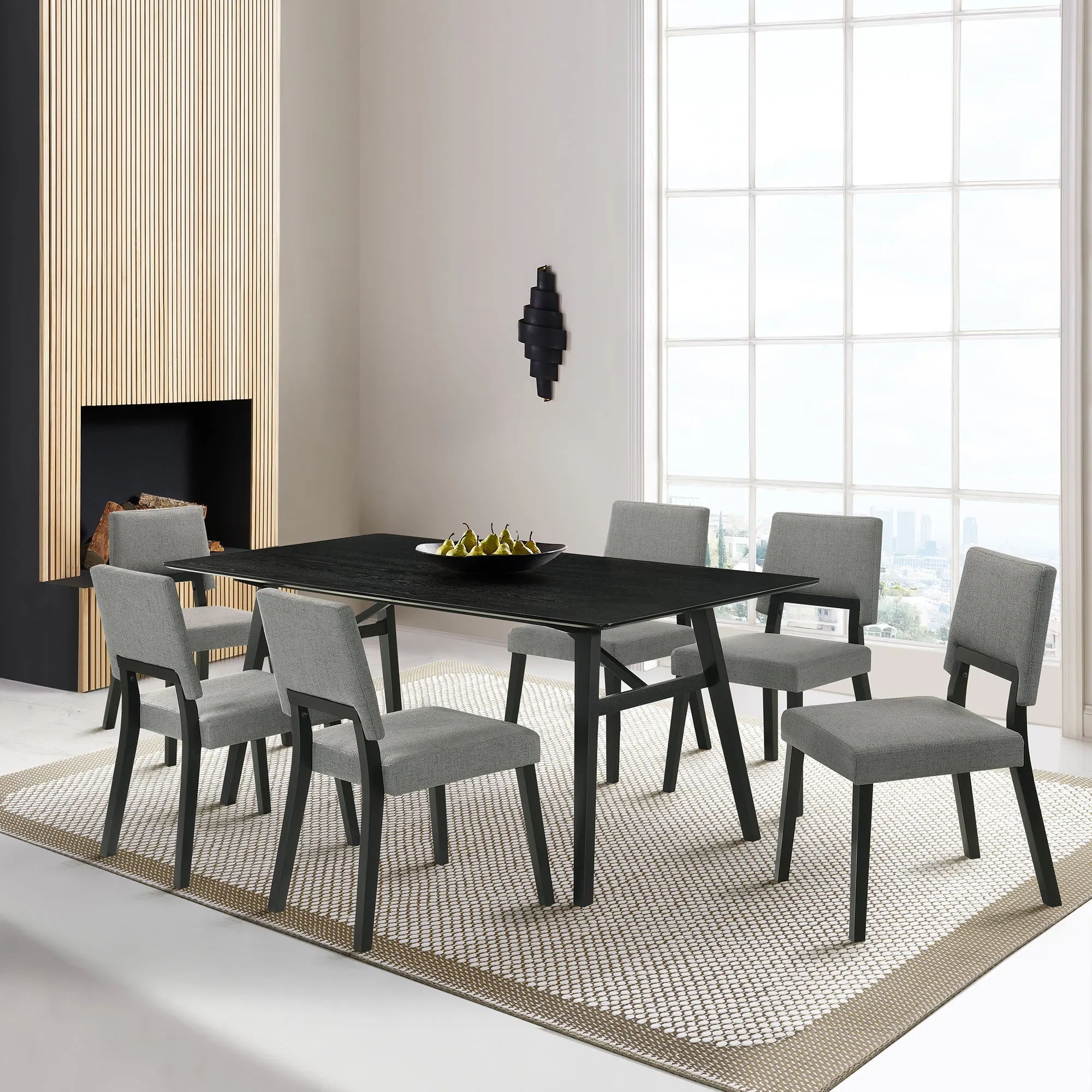 Channell 7 Piece Wood Dining Table Set