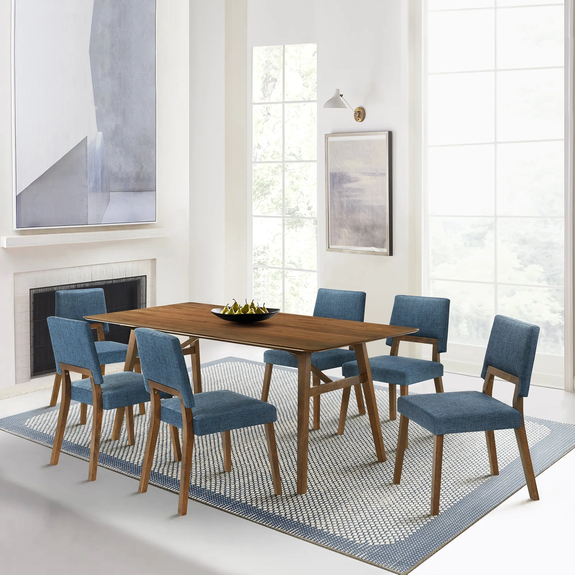 Channell 7 Piece Wood Dining Table Set