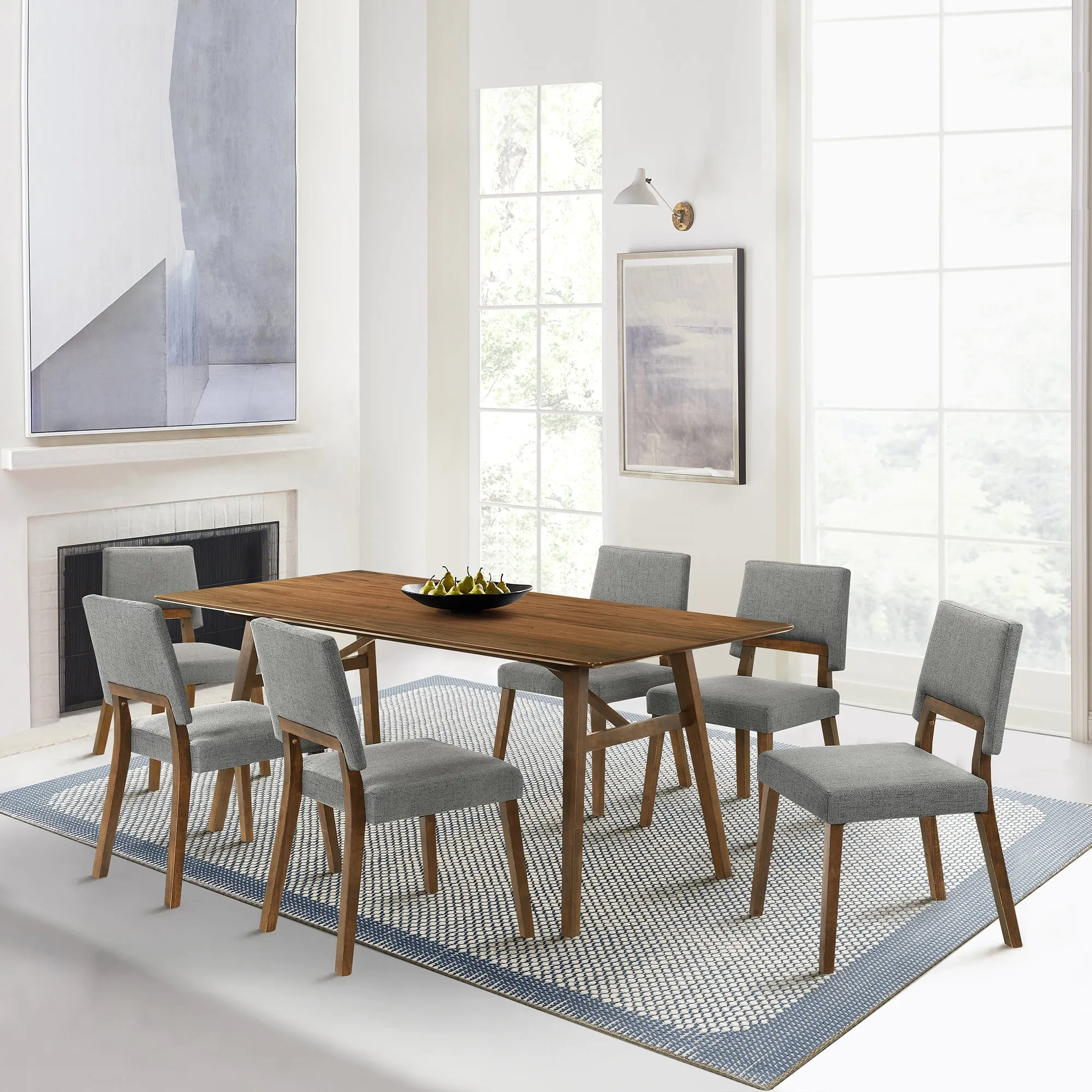 Channell 7 Piece Wood Dining Table Set