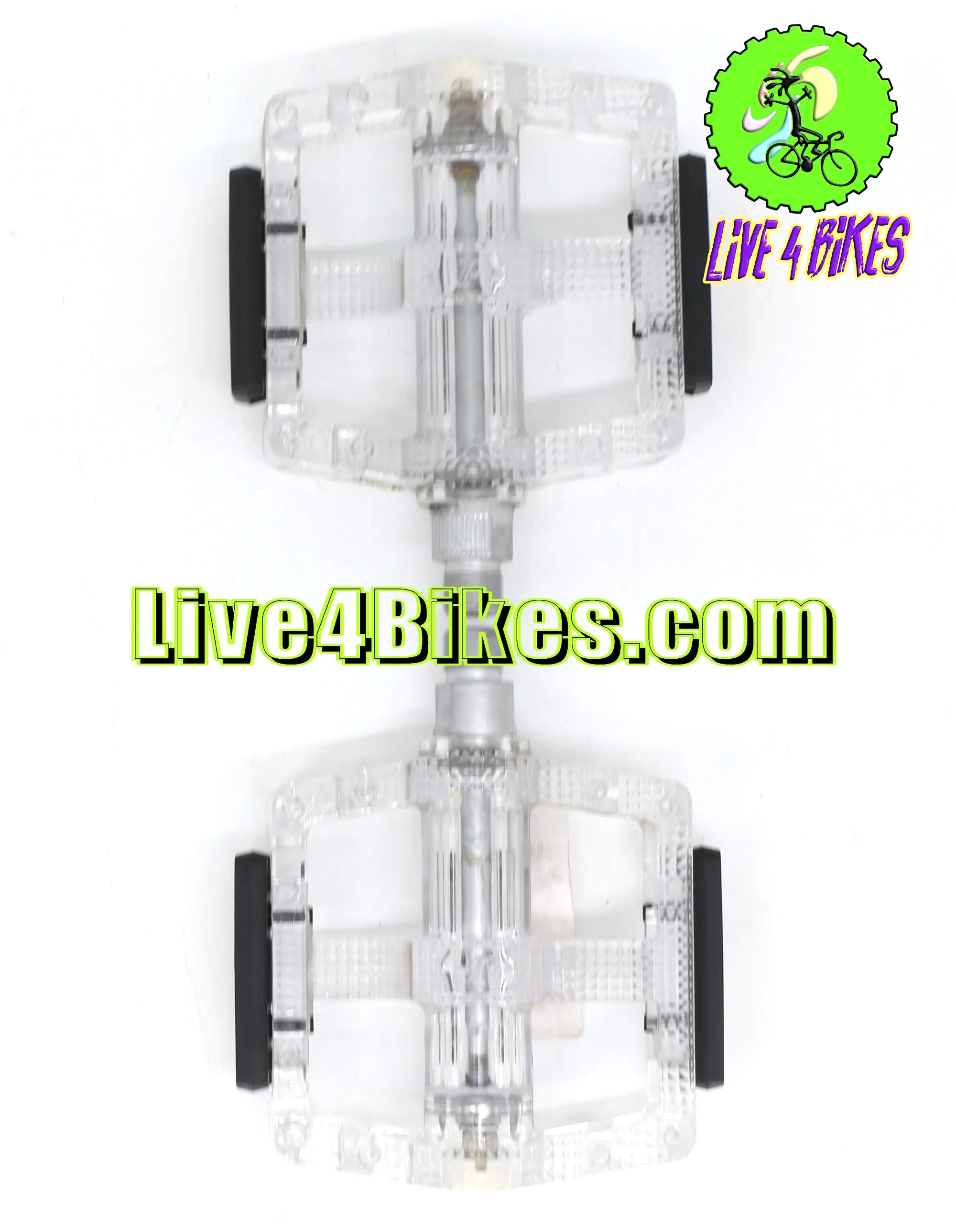 Clear BMX Platform Wide Pedals 9/16" - Live 4 Bikes