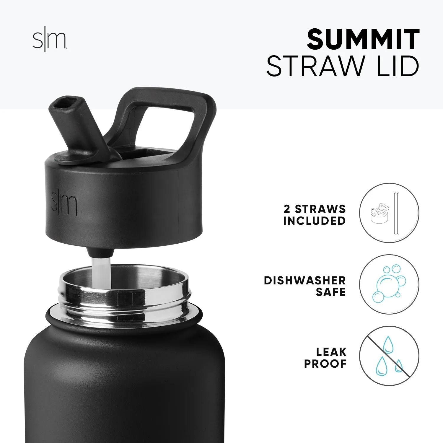 Collegiate Summit Water Bottle with Straw Lid