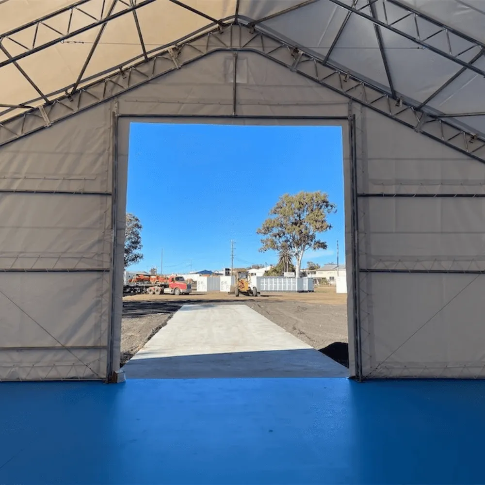 Double Truss Storage Shelter W50'xL80'xH23'