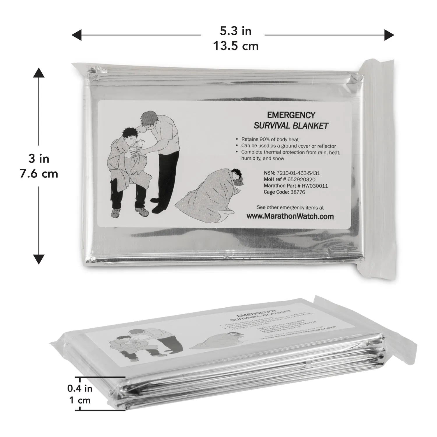 Emergency Mylar Thermal Blankets (56" x 84")