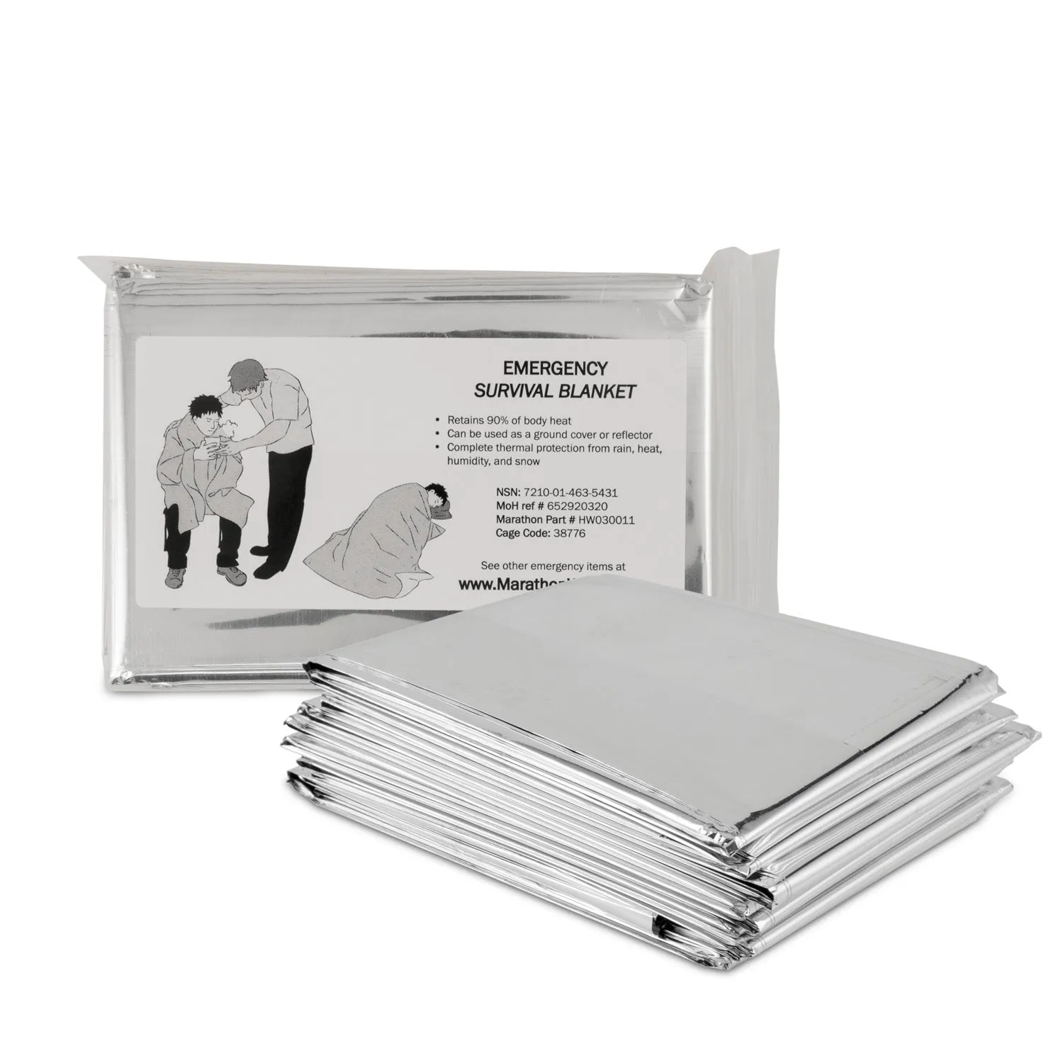 Emergency Mylar Thermal Blankets (56" x 84")