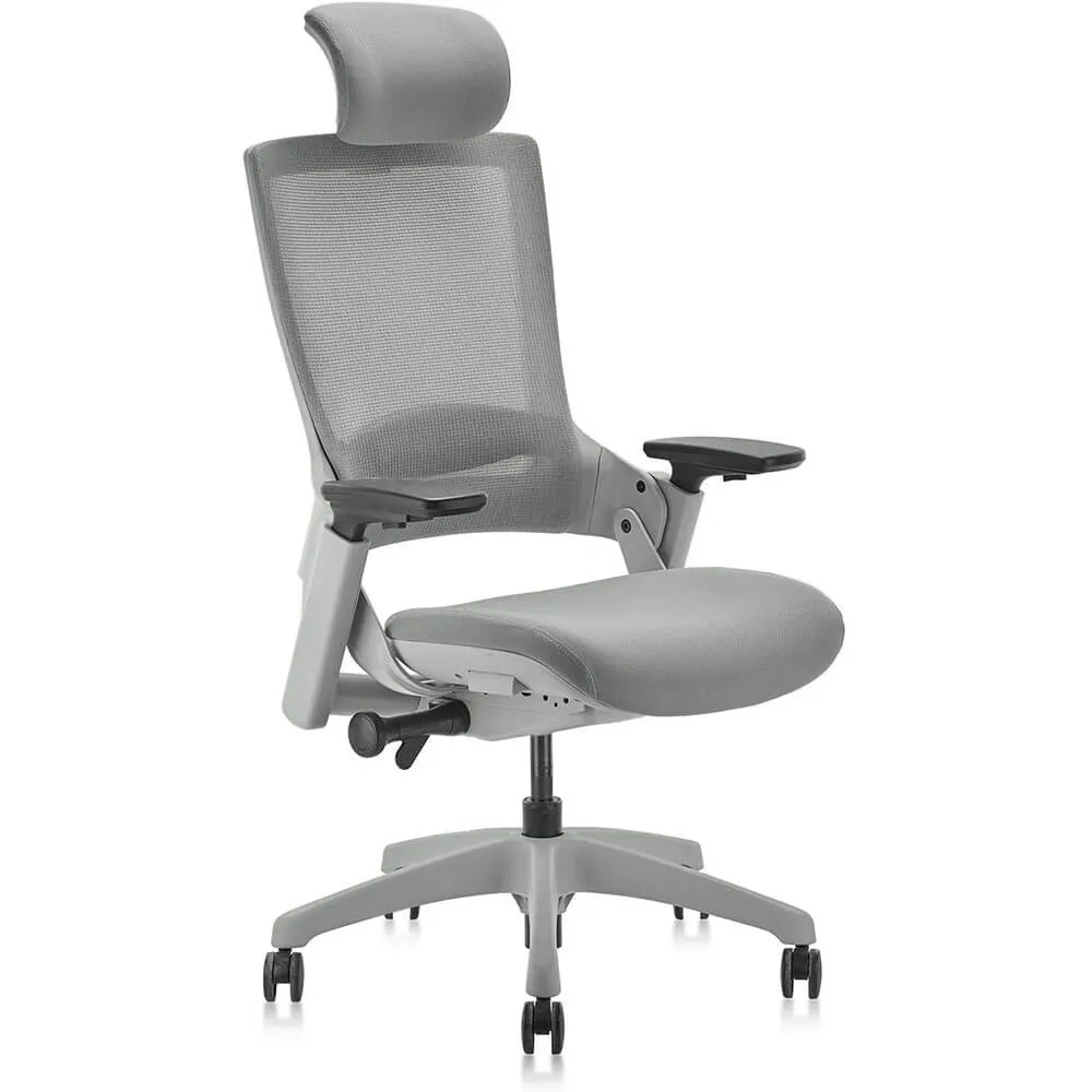 Ergonomic High Swivel Executive With Head Home Office Chair Grey Mesh Back