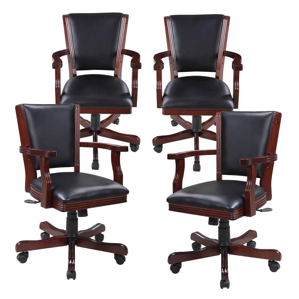 Hathaway Kingston Poker Table Arm Chair in Walnut - Set of 4