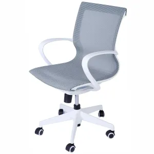 Home Office Chair Mesh Chair Breathable Back Seat Height Adjustable, Blue and White