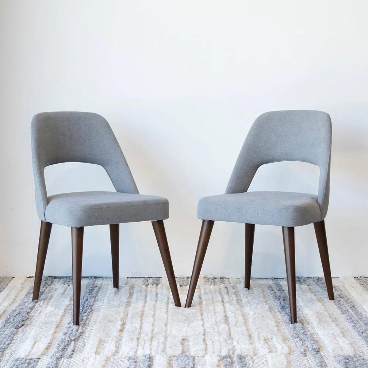 Juliana Mid Century Modern Upholstered Dining Chair (Set of 2) Polyester / Grey