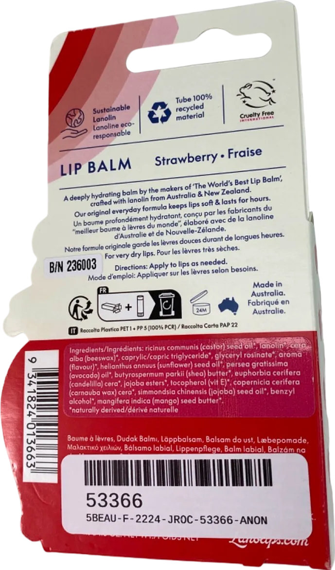 Lanolips Ultra-Hydrating Lip Balm Strawberry 4.5g