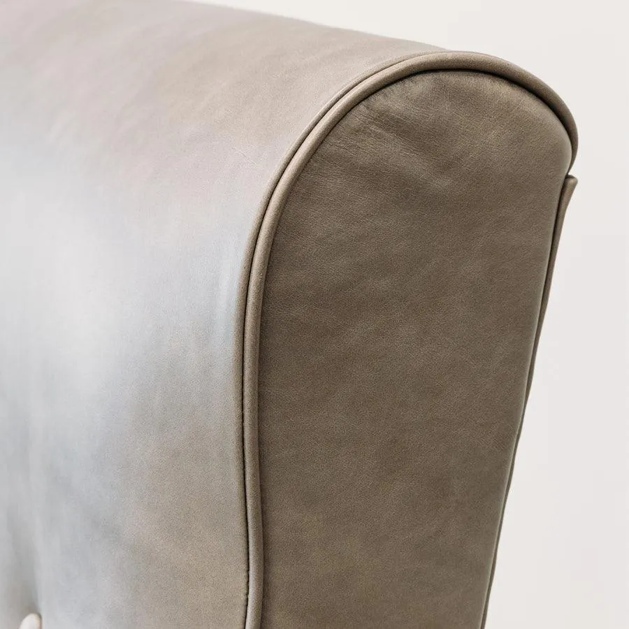 Lily leather armchair in coronet grey