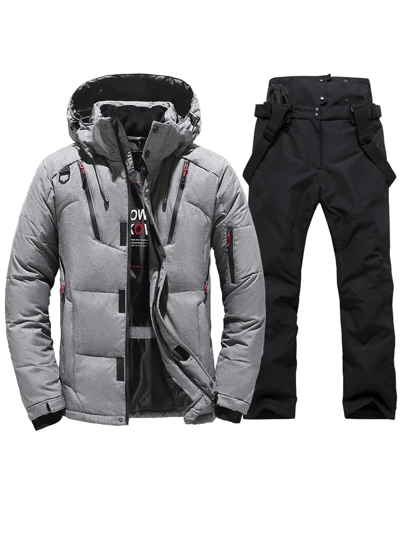 Men's Windproof Ski Suit with Hooded Jacket - SF2045