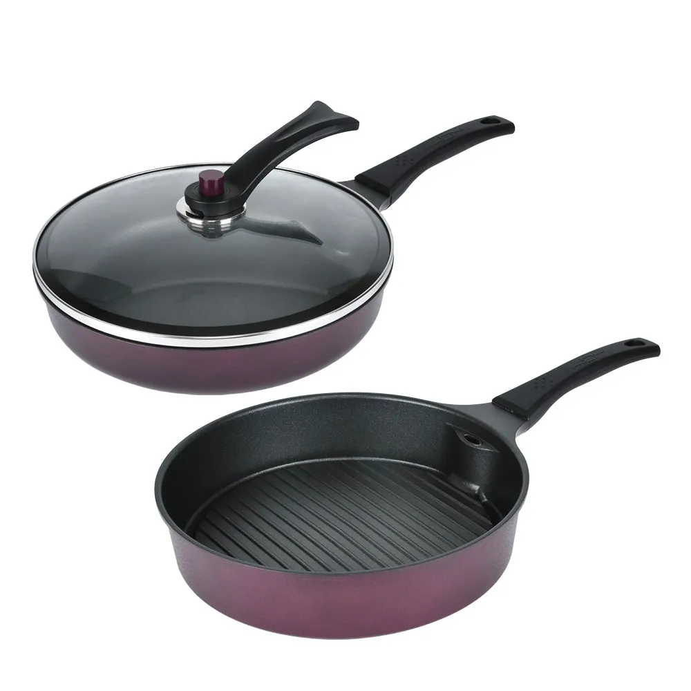 Smokeless 3-Pcs Pans Set 28cm