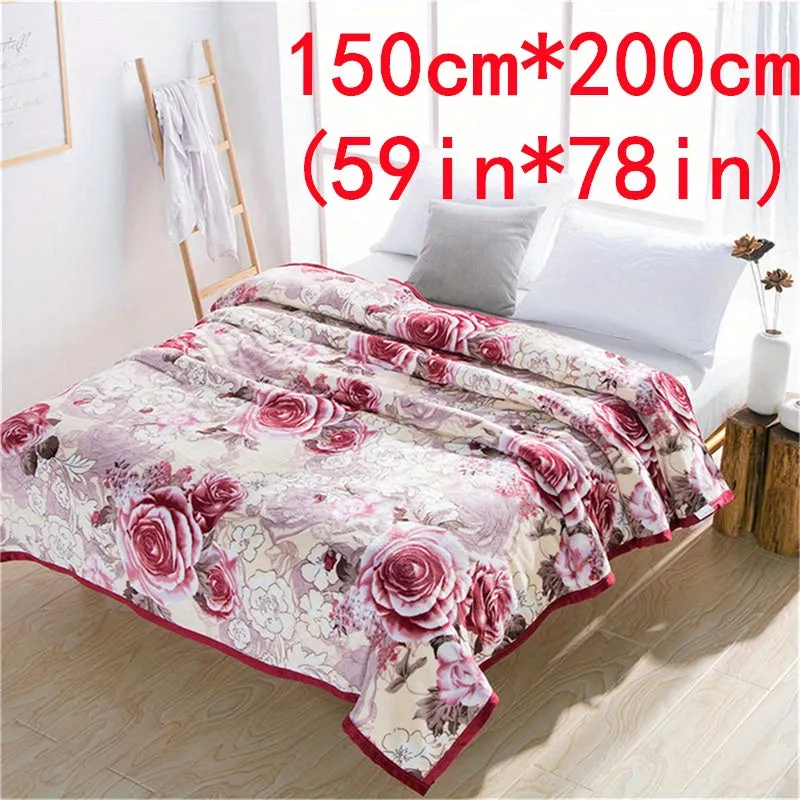 Soft Flower Print Flannel Blanket  Perfect Gift All Season