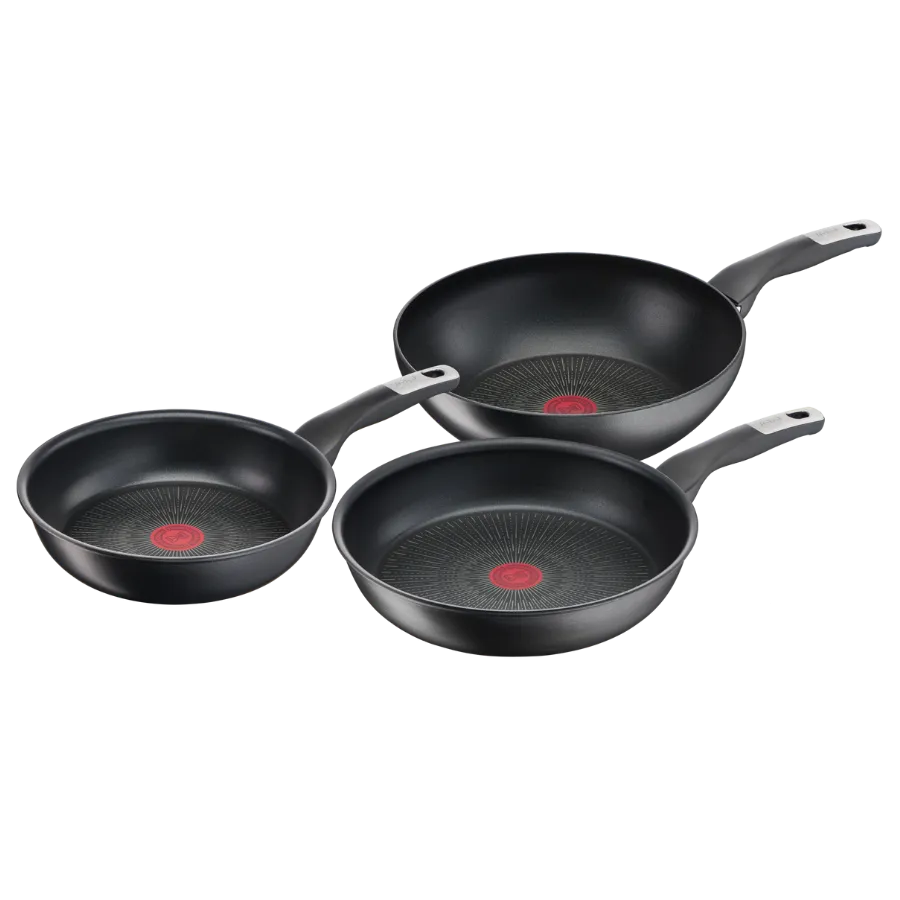 Tefal Unlimited Non-Stick Induction Triple Pack Cookware Set - Frypan 24cm, Frypan 28cm, Wok 28cm