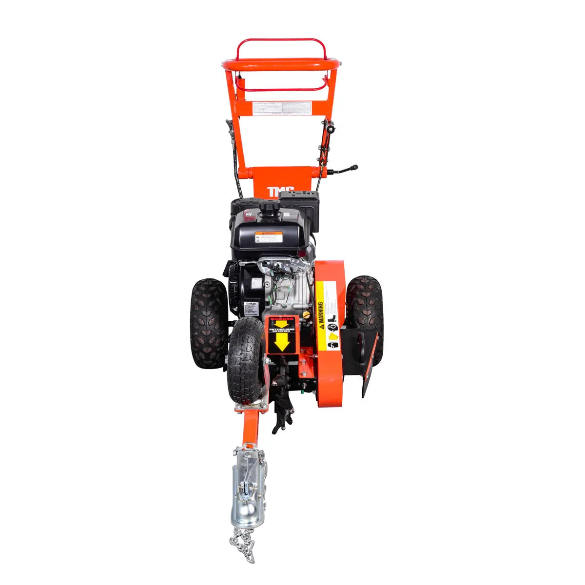 TMG Industrial Walk Behind Kohler Powered Stump Grinder, ATV/UTV Tow Bar, 12 Carbide Teeth, 24” Cutting Capacity, 14 HP Gasoline Engine, TMG-GSG12